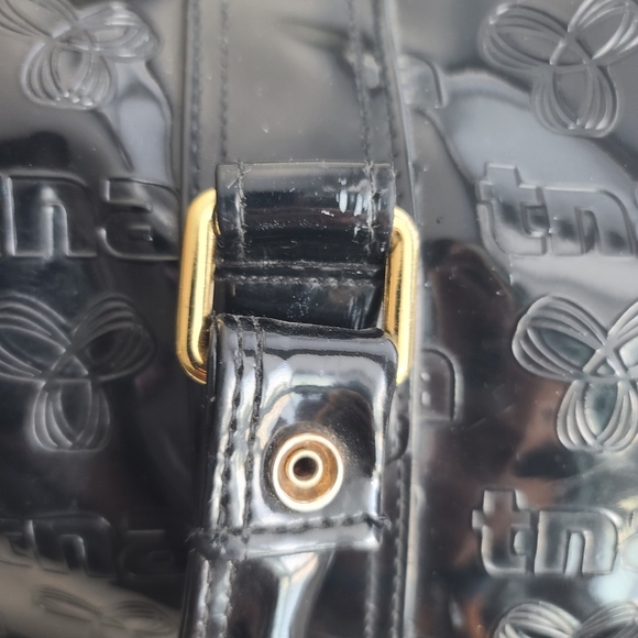 TNA Aritzia Tote Duffle Bag Puff Black Plastic Monogram 33005600 Travel FLAWED - Picture 4 of 16